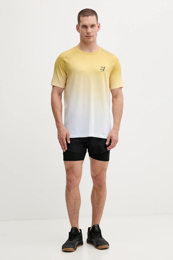 Μπλουζάκι για τρέξιμο Compressport Performance ATSM492 κίτρινο AW25