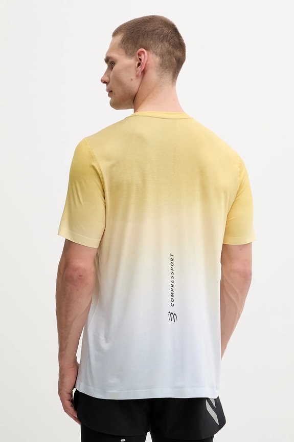 Ρούχα Μπλουζάκι για τρέξιμο Compressport Performance ATSM492 κίτρινο