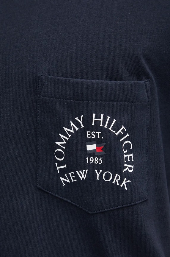 Tommy Hilfiger pamut póló MW0MW36481 sötétkék