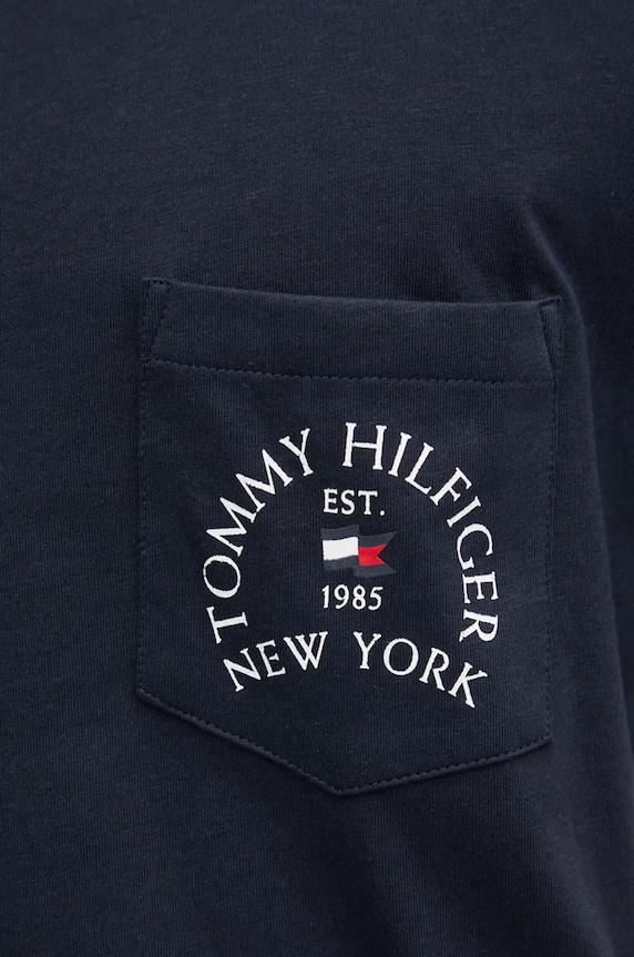 Tommy Hilfiger pamut póló MW0MW36481 sötétkék