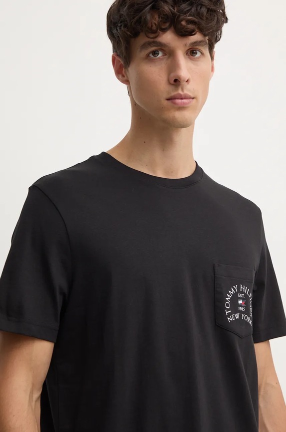 Tommy Hilfiger tricou din bumbac negru MW0MW36481