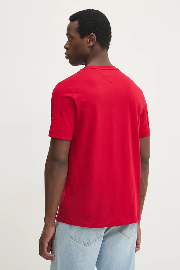 Ρούχα Tommy Hilfiger T-shirt ανδρικό βαμβακερό MW0MW36498 κόκκινο
