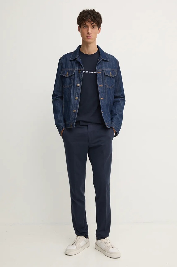 Tommy Hilfiger T-shirt Ανδρικό βαμβακερό MW0MW36498 σκούρο μπλε SS26