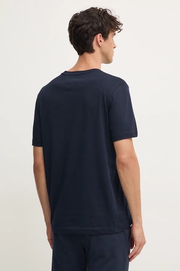Ρούχα Tommy Hilfiger T-shirt Ανδρικό βαμβακερό MW0MW36498 σκούρο μπλε