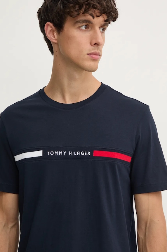 Tommy Hilfiger T-shirt Ανδρικό βαμβακερό σκούρο μπλε MW0MW36498