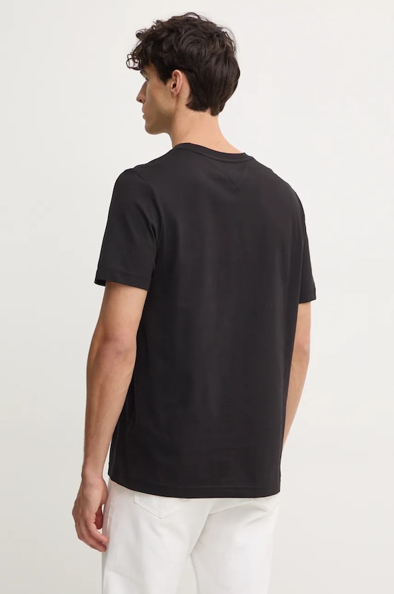 Ρούχα Tommy Hilfiger T-shirt ανδρικό βαμβακερό MW0MW36498 μαύρο