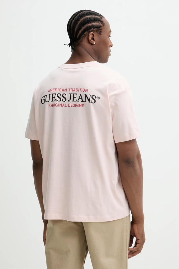 Odzież Guess Jeans t-shirt bawełniany M4BI75.K8FQ4 różowy