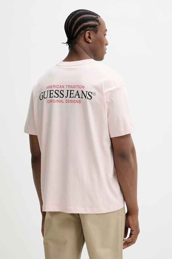 Odzież Guess Jeans t-shirt bawełniany M4BI75.K8FQ4 różowy