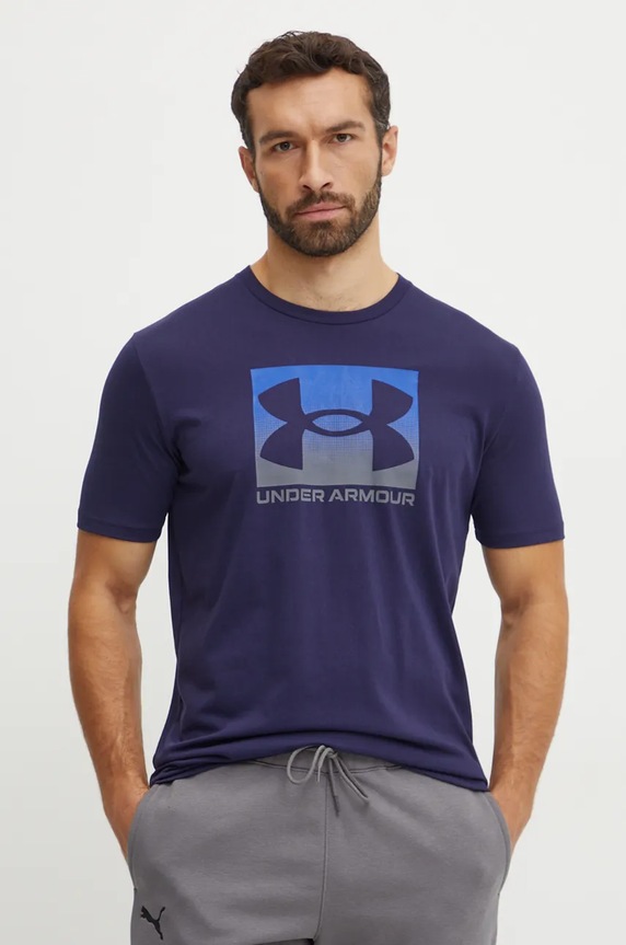 Under Armour tričko pánské BOXED SPORTS UPDATED kulatý námořnická modř 1386793