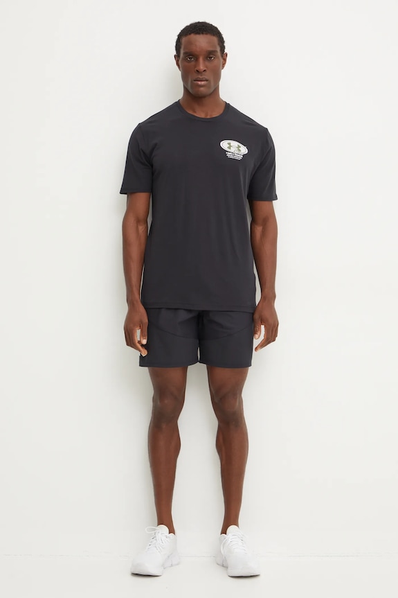 Αθλητικό μπλουζάκι Under Armour Grounds Crew 1387718 μαύρο AW24