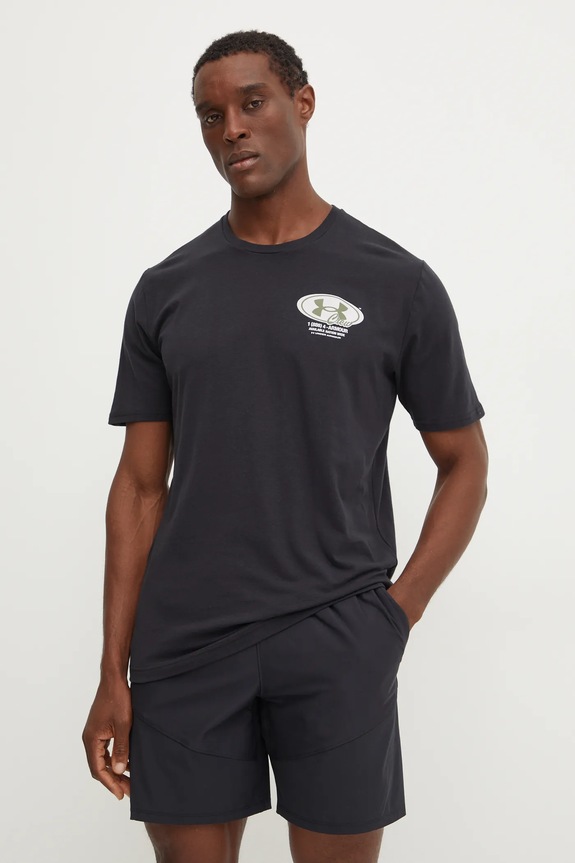 Ρούχα Αθλητικό μπλουζάκι Under Armour Grounds Crew 1387718 μαύρο