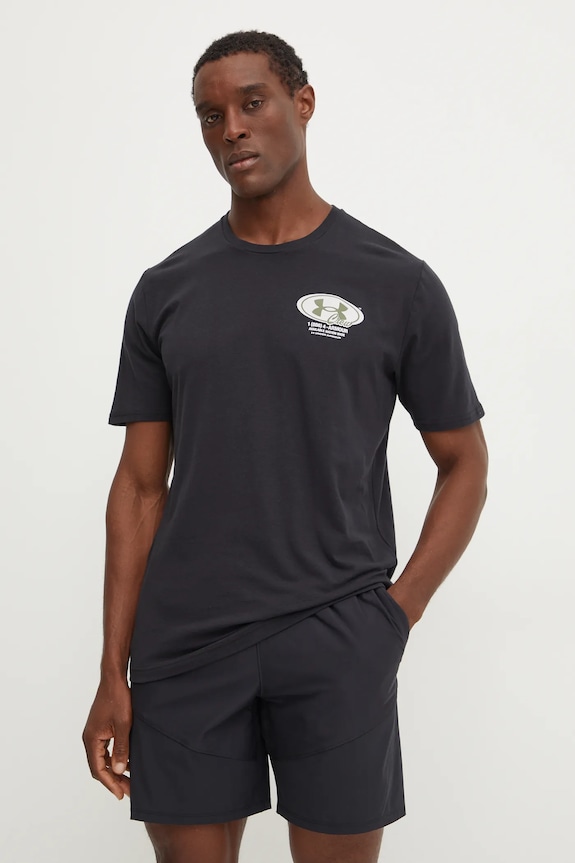Ρούχα Αθλητικό μπλουζάκι Under Armour Grounds Crew 1387718 μαύρο