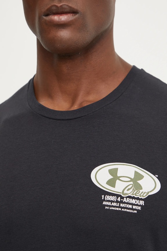 Αθλητικό μπλουζάκι Under Armour Grounds Crew 1387718 μαύρο