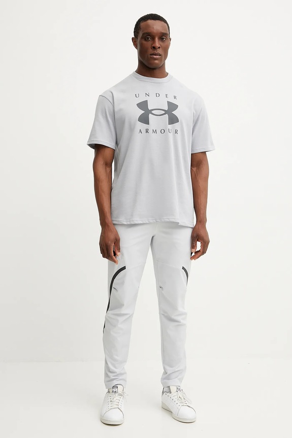 Under Armour t-shirt HW Branded 1389146 szary SS25