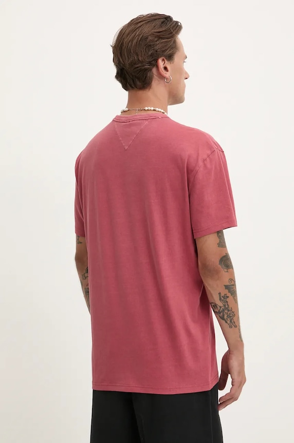 Îmbrăcăminte Tommy Jeans tricou din bumbac DM0DM19699 rosu