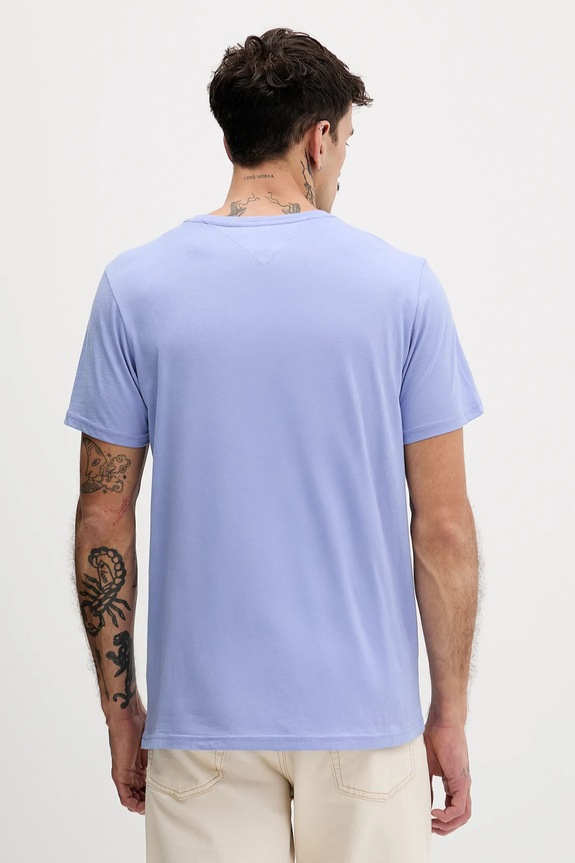 Ρούχα Tommy Jeans T-shirt ανδρικό βαμβακερό DM0DM20740 μπλε