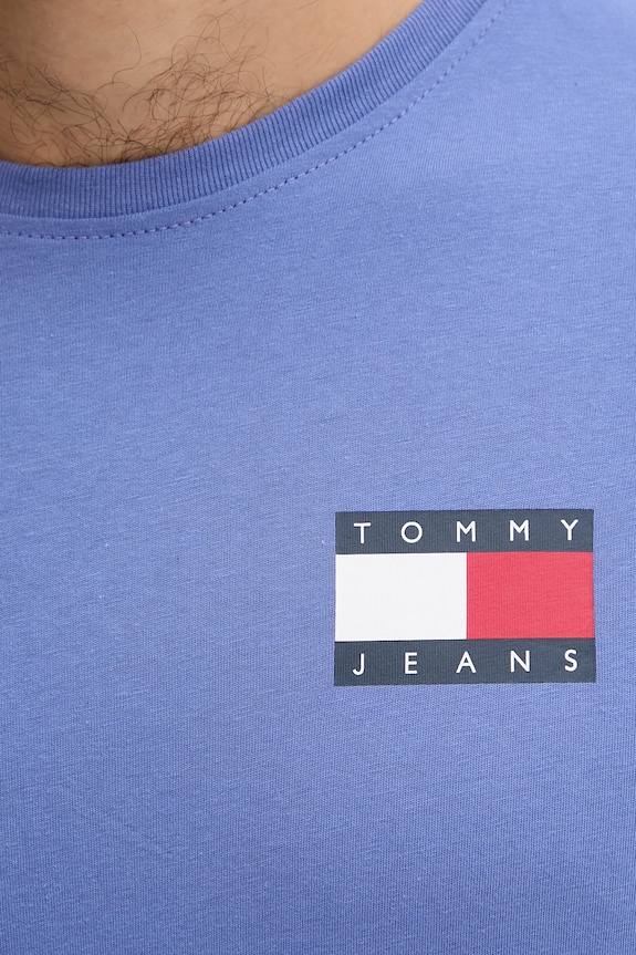 Tommy Jeans tricou bărbătesc din bumbac albastru DM0DM20740