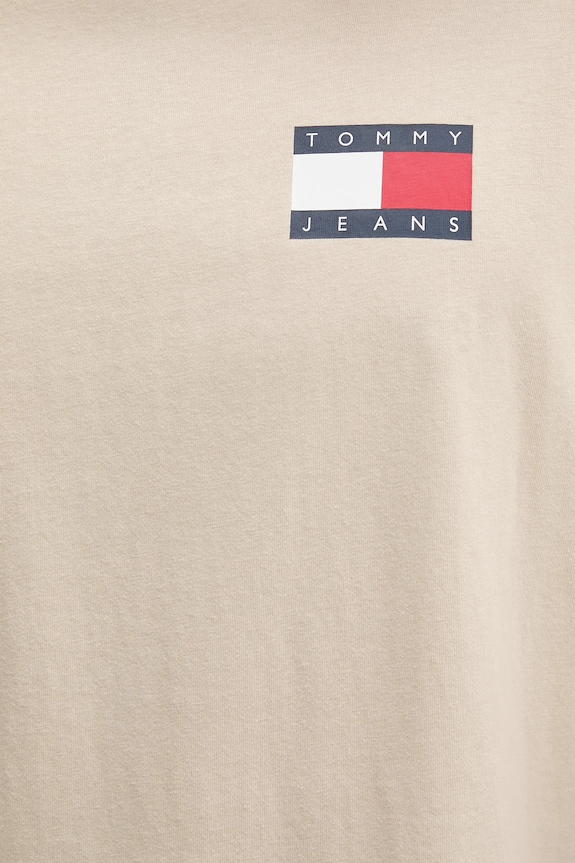 Tommy Jeans T-shirt ανδρικό βαμβακερό DM0DM20740 μπεζ