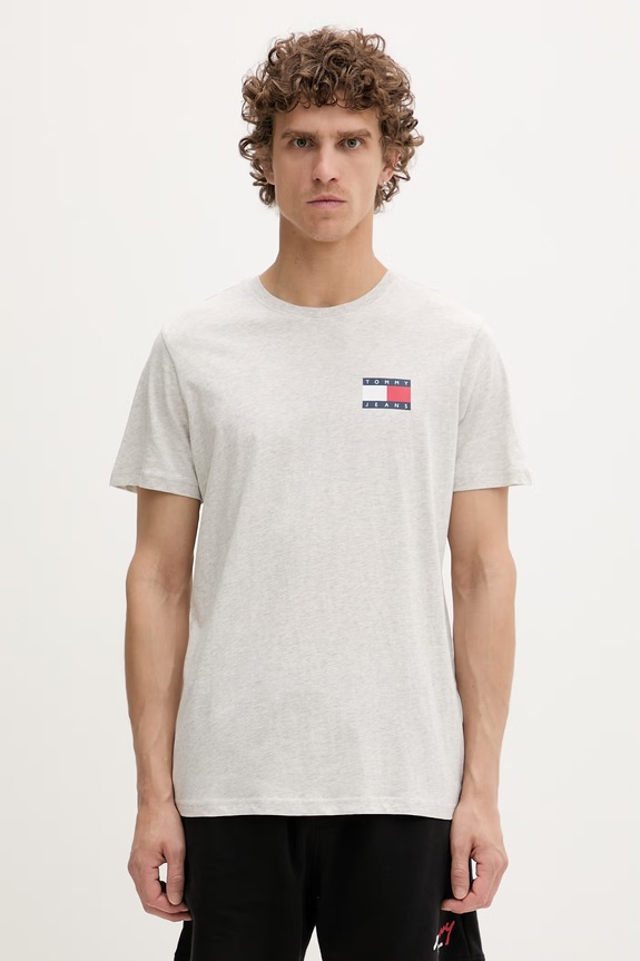 Tommy Jeans tricou bărbătesc bumbac gri DM0DM20740