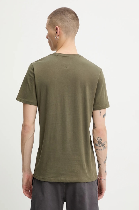 Дрехи Tommy Jeans тениска мъжки от памук DM0DM20740 зелен