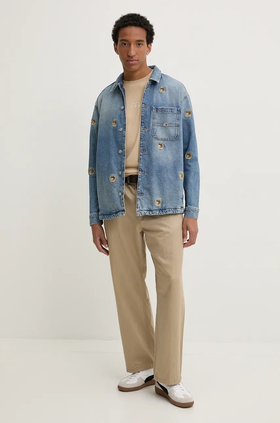 Bavlněné tričko Tommy Jeans DM0DM20754 béžová AW24