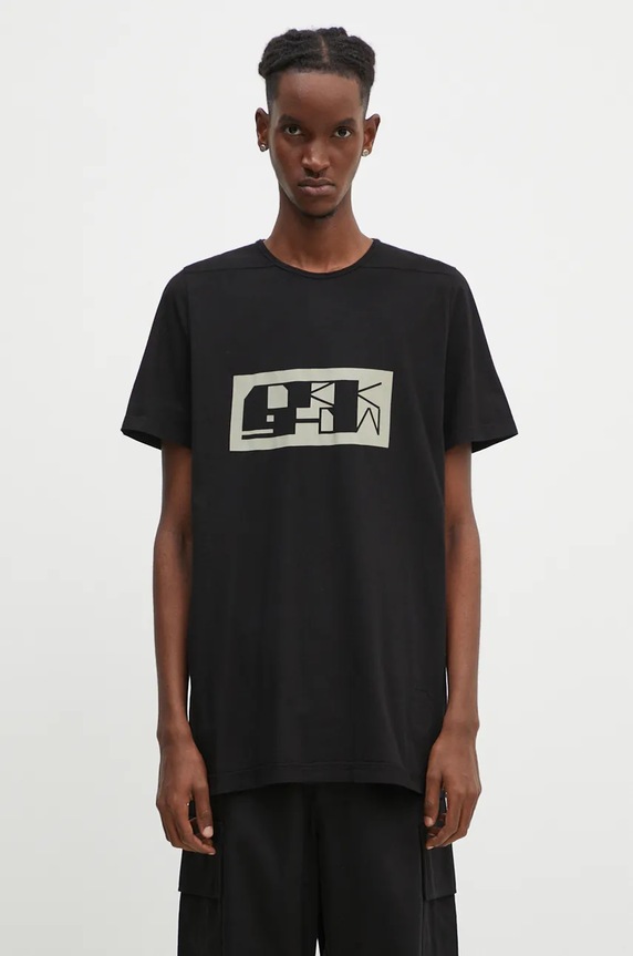 Rick Owens cotton t-shirt Level T relaxed black DU02D2250.RNEP2P