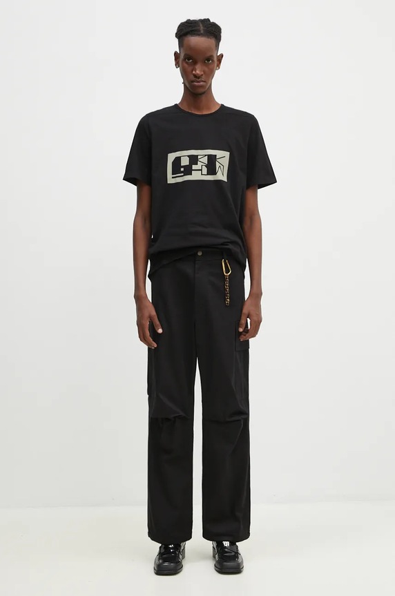 Rick Owens cotton t-shirt Level T DU02D2250.RNEP2P black