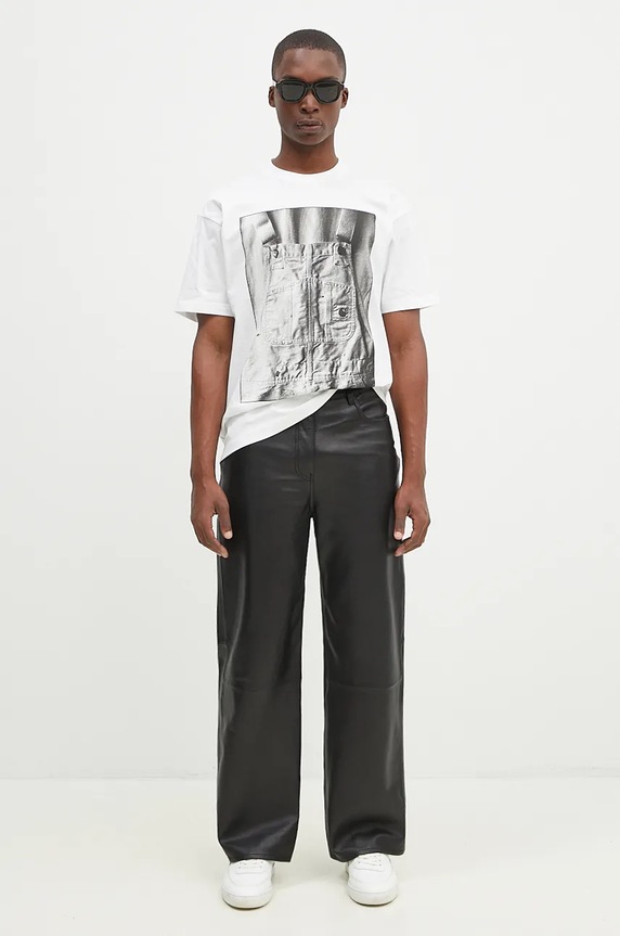 Carhartt WIP cotton t-shirt S/S BIB Overall white I033962.02XX