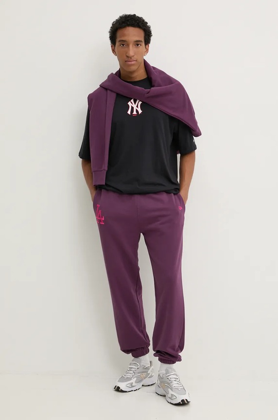 Bavlněné tričko New Era NEW YORK YANKEES 60564764 námořnická modř AW24
