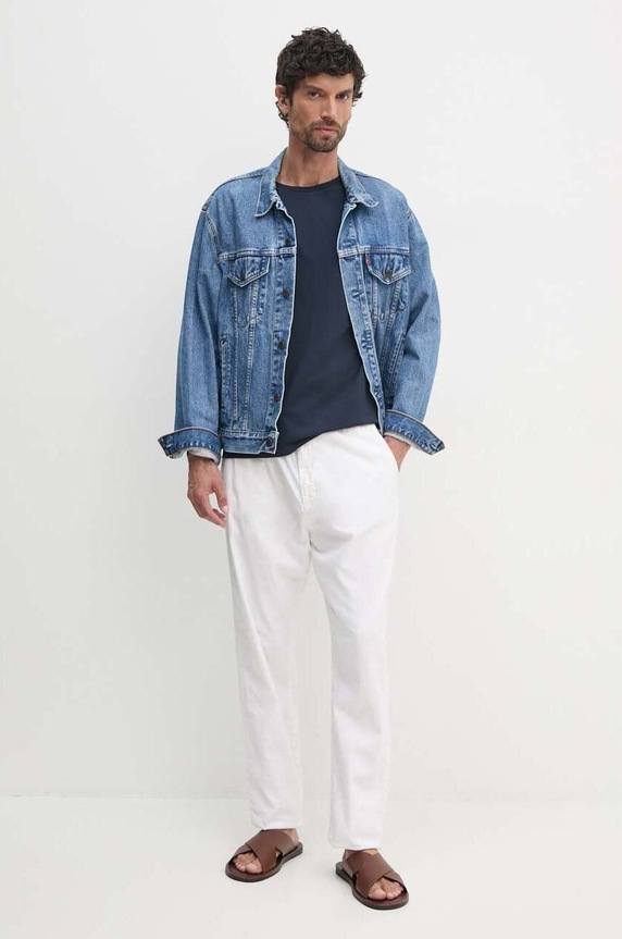 Bavlnené tričko Hackett London HM500775 tmavomodrá AW25