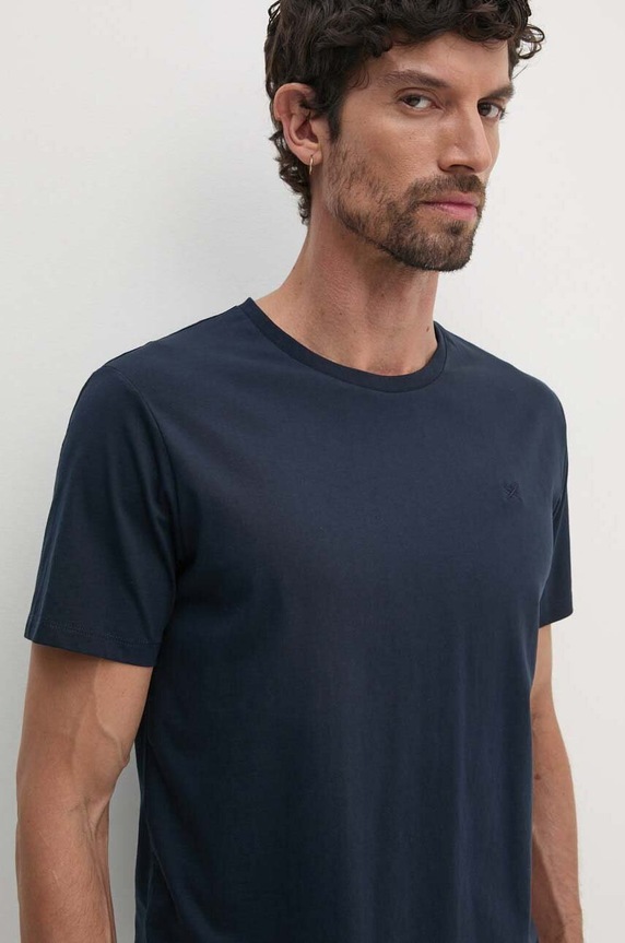 Bavlnené tričko Hackett London tmavomodrá HM500775