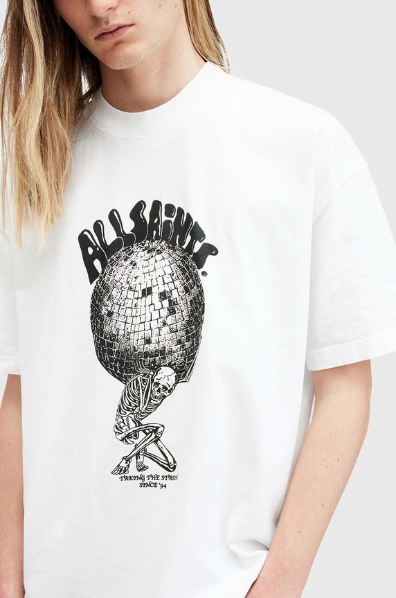 AllSaints t-shirt bawełniany BURDEN M021PB biały AW24