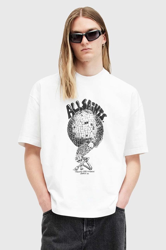 AllSaints t-shirt bawełniany BURDEN biały M021PB