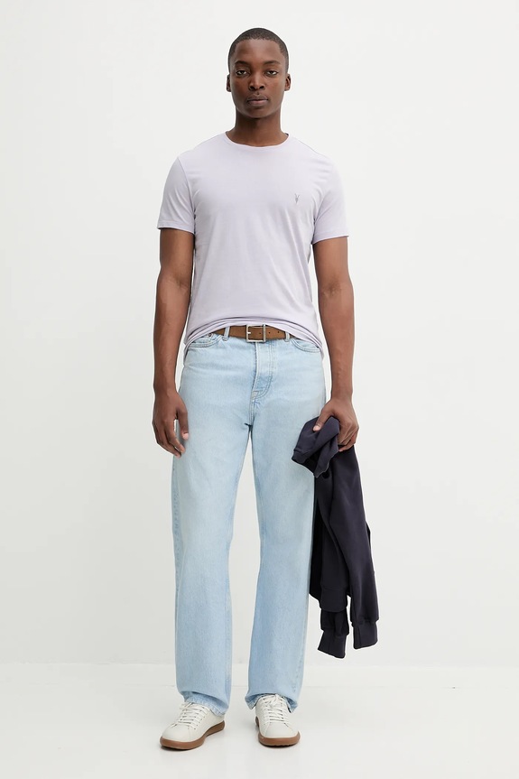 Bavlnené tričko AllSaints TONIC M028JB fialová AW25