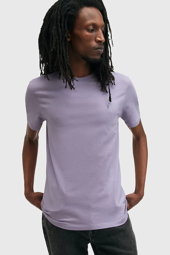 Βαμβακερό μπλουζάκι AllSaints BRACE M030JB μωβ
