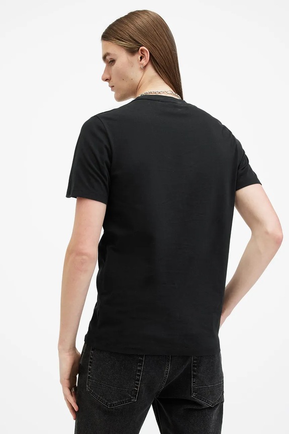 AllSaints pamut póló BRACE M030JB fekete AA00