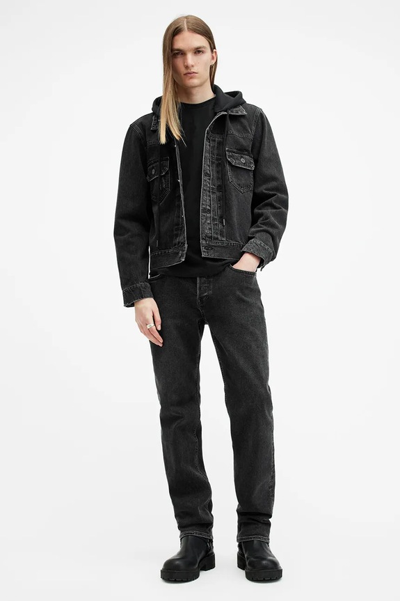 AllSaints pamut póló BRACE M030JB fekete