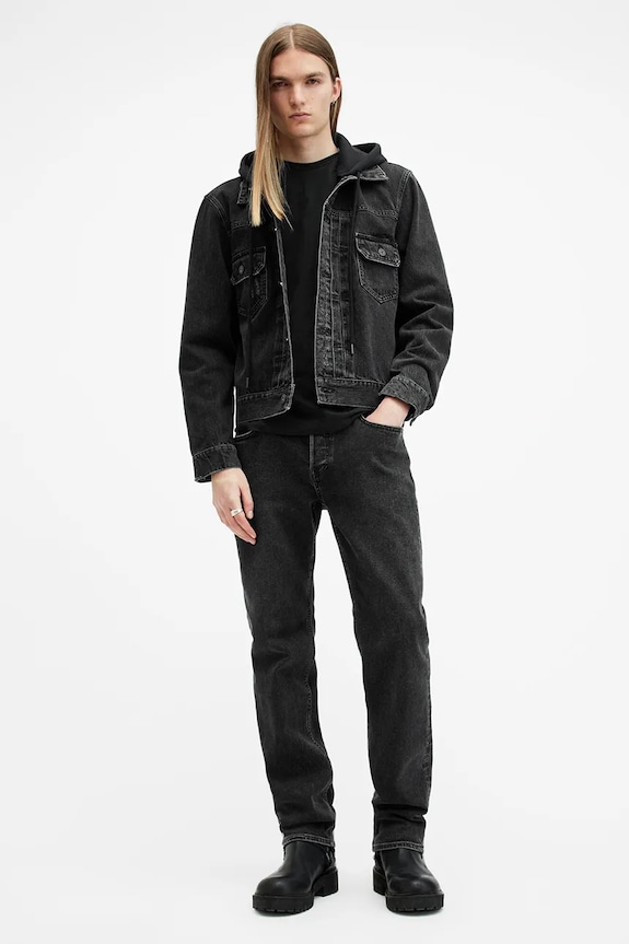 AllSaints pamut póló BRACE M030JB fekete