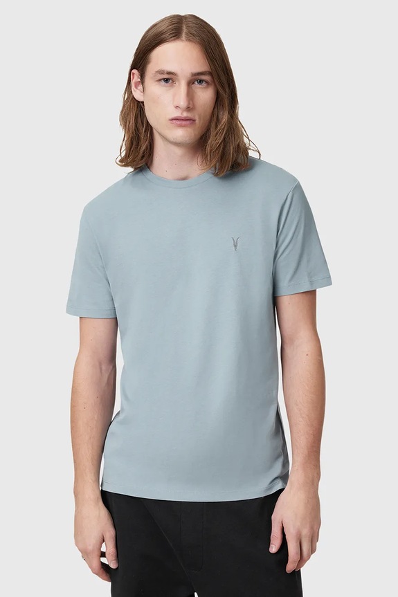Βαμβακερό μπλουζάκι AllSaints BRACE 3-pack μπλε M031JB