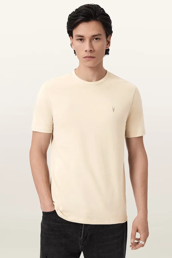 Βαμβακερό μπλουζάκι AllSaints BRACE 3-pack μπεζ M031JB