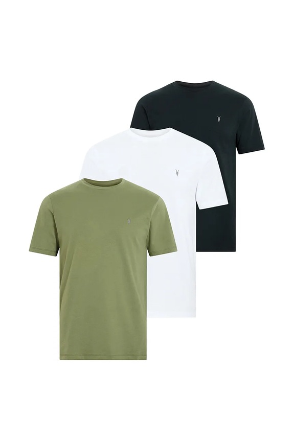 Βαμβακερό μπλουζάκι AllSaints BRACE 3-pack slim πολύχρωμο M031JB