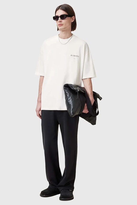 AllSaints T-shirt oversize da uomo in cotone M071PB bianco