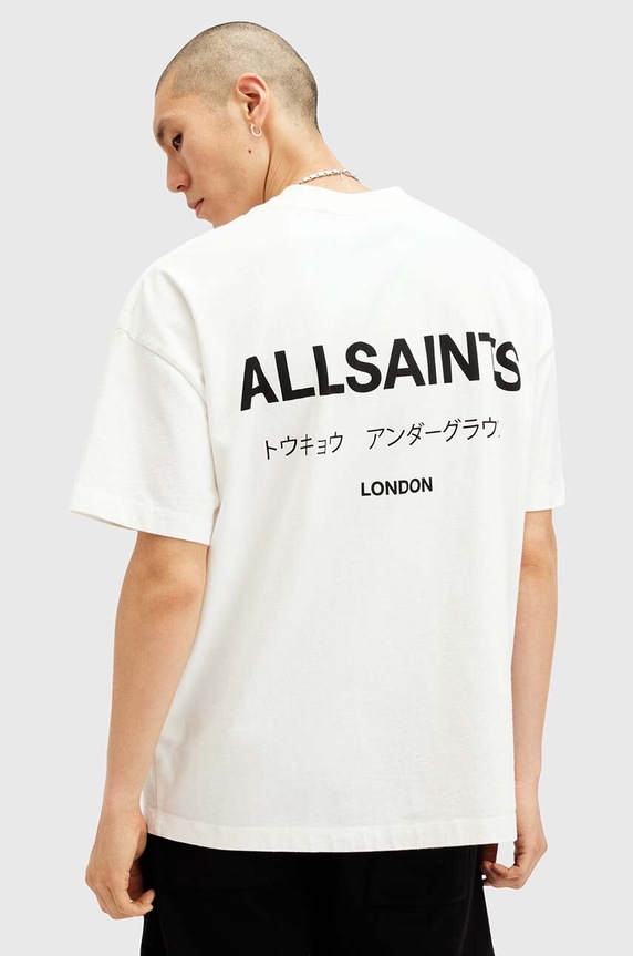 AllSaints Oversize t-shirt ανδρικό βαμβακερό M071PB λευκό SS26