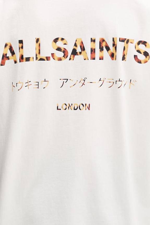 AllSaints T-shirt oversize męski bawełniany M071PB beżowy
