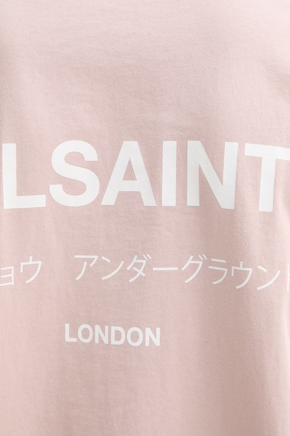 AllSaints tricou oversized bărbătesc bumbăcesc roz M071PB