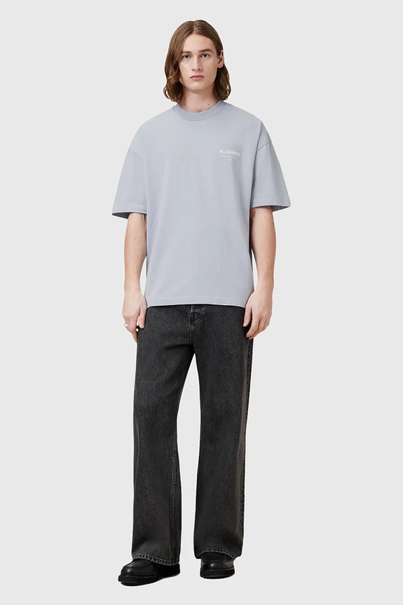AllSaints Oversize t-shirt ανδρικό βαμβακερό M071PB μπλε