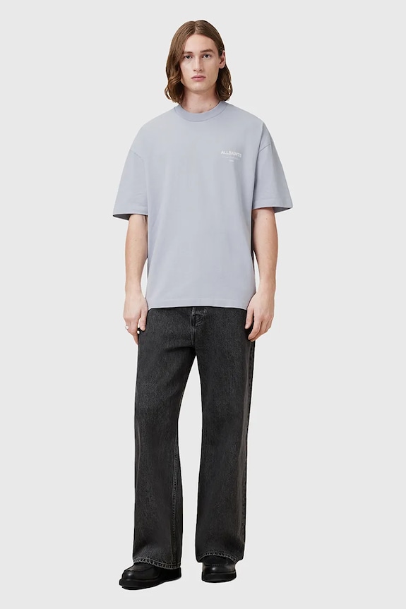 AllSaints Oversize t-shirt ανδρικό βαμβακερό M071PB μπλε