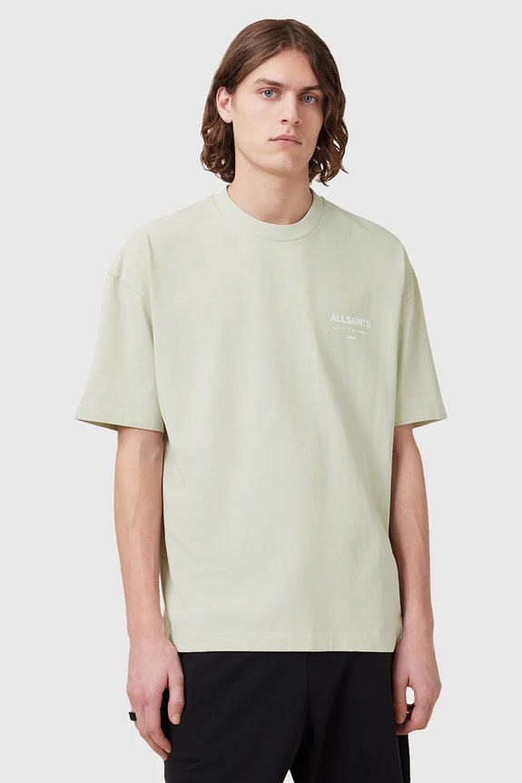 AllSaints Oversize t-shirt Ανδρικό βαμβακερό στάμπα πράσινο M071PB