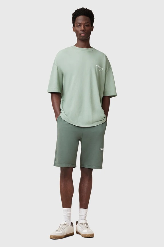 AllSaints tricou oversized bărbătesc bumbac M071PB verde