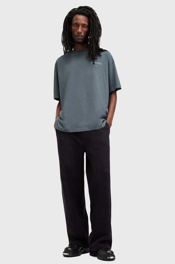 AllSaints Oversize t-shirt ανδρικό βαμβακερό M071PB μπλε